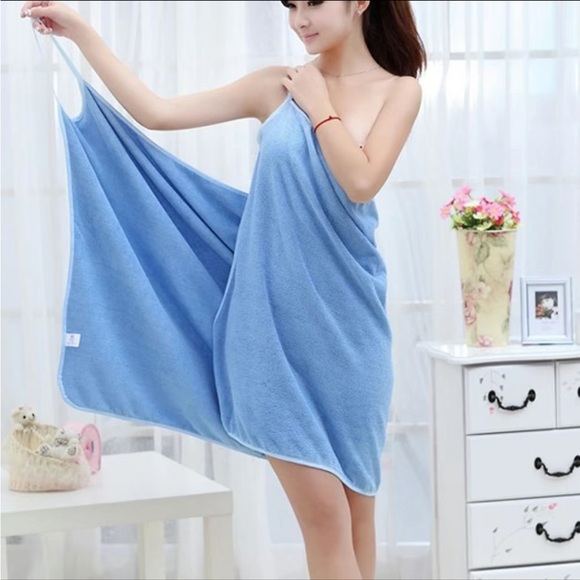 Bath Dress Towel soft towel bathroom towel Blue Sexy - Picture 2 of 3